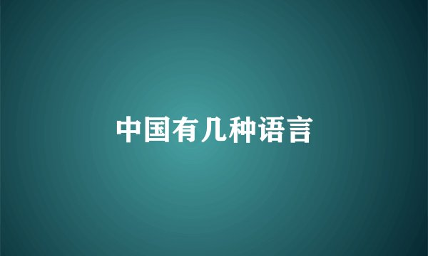 中国有几种语言