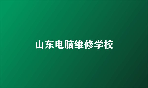 山东电脑维修学校