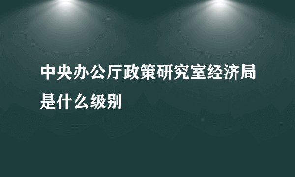 中央办公厅政策研究室经济局是什么级别