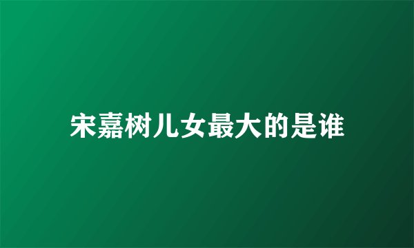宋嘉树儿女最大的是谁