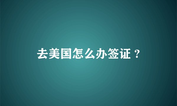 去美国怎么办签证 ?