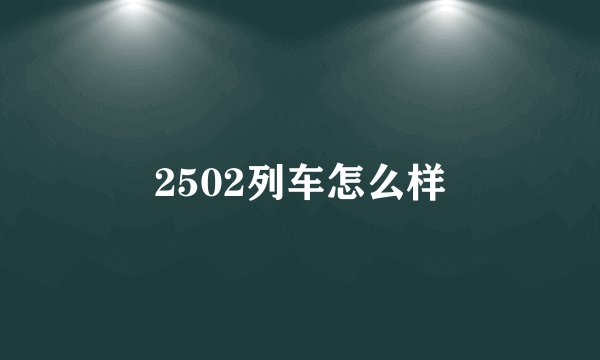 2502列车怎么样