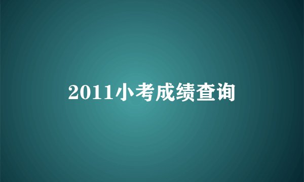 2011小考成绩查询