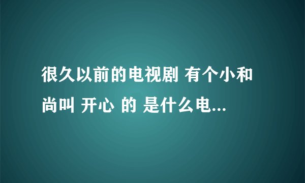 很久以前的电视剧 有个小和尚叫 开心 的 是什么电视剧啊？