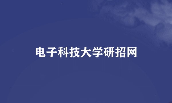电子科技大学研招网
