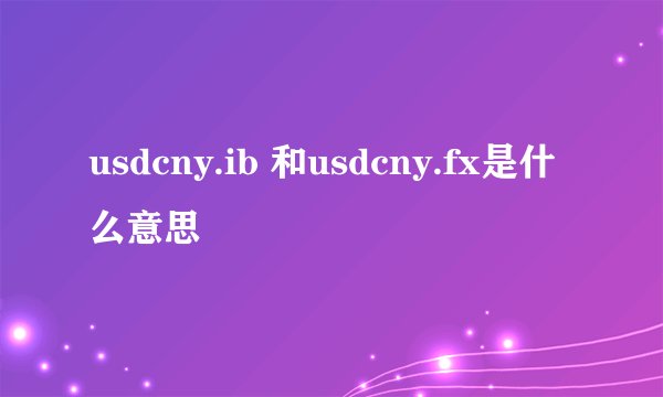 usdcny.ib 和usdcny.fx是什么意思
