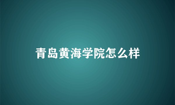 青岛黄海学院怎么样