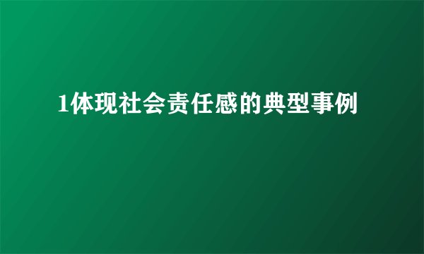 1体现社会责任感的典型事例