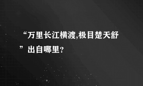 “万里长江横渡,极目楚天舒 ”出自哪里？