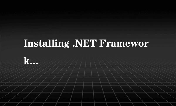 Installing .NET Framework Runtime 4.0是什么？