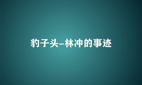 豹子头-林冲的事迹