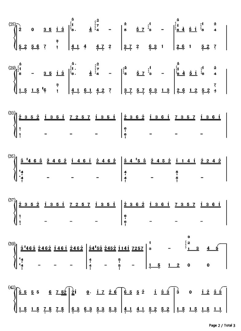 蒲公英的约定钢琴简谱版 要双手的。