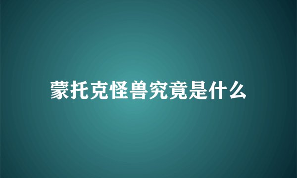 蒙托克怪兽究竟是什么