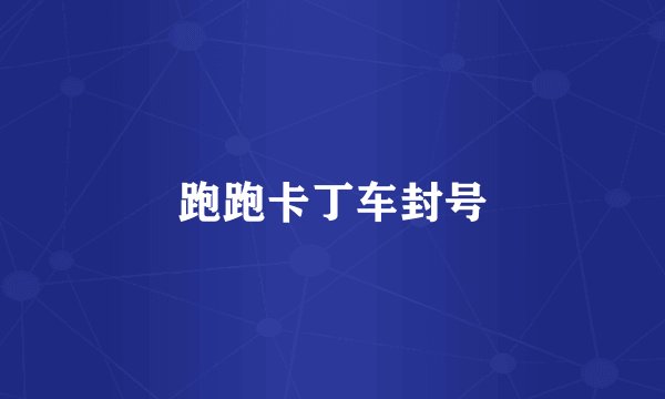 跑跑卡丁车封号