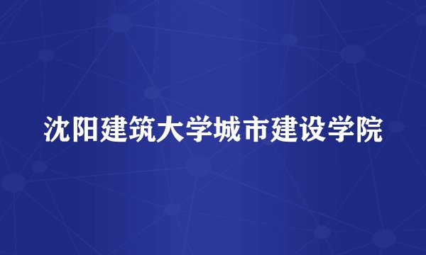 沈阳建筑大学城市建设学院