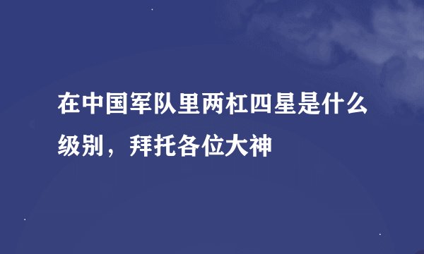 在中国军队里两杠四星是什么级别，拜托各位大神