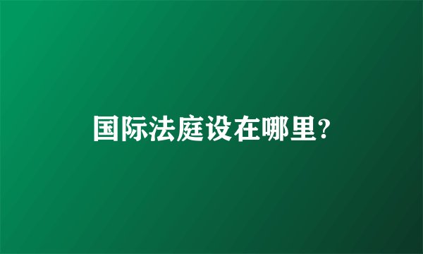 国际法庭设在哪里?