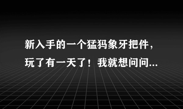 新入手的一个猛犸象牙把件，玩了有一天了！我就想问问究竟该怎么盘玩，才能玩出漂亮的把件！有经验的大神