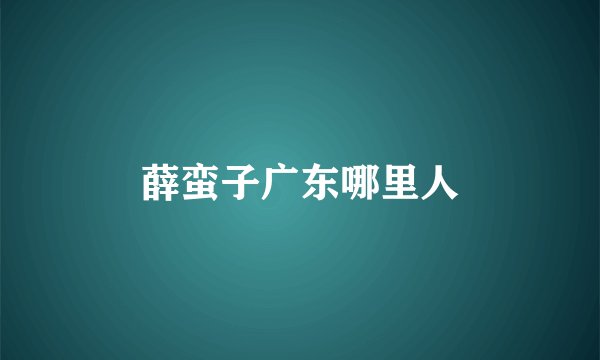 薛蛮子广东哪里人