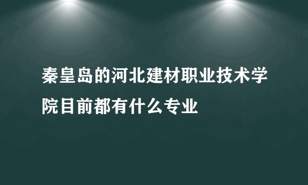 秦皇岛的河北建材职业技术学院目前都有什么专业