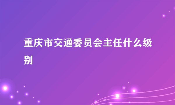 重庆市交通委员会主任什么级别