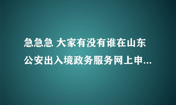 急急急 大家有没有谁在山东公安出入境政务服务网上申请护照的啊