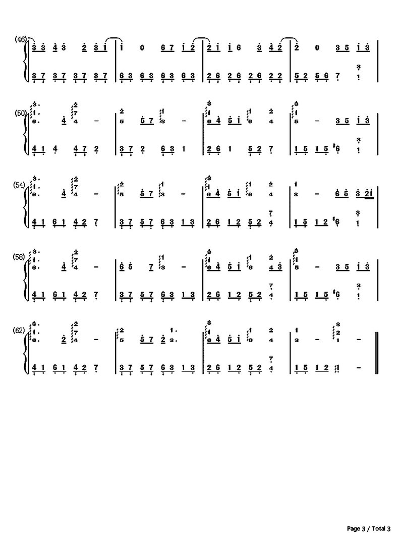 蒲公英的约定钢琴简谱版 要双手的。