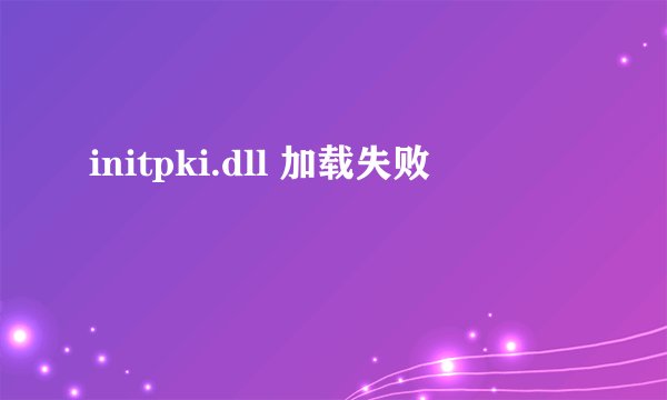 initpki.dll 加载失败