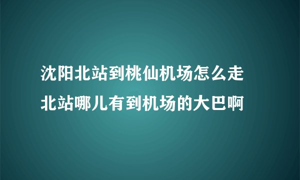 沈阳北站到桃仙机场怎么走 北站哪儿有到机场的大巴啊