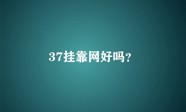 37挂靠网好吗？