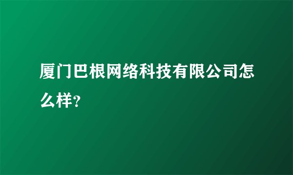 厦门巴根网络科技有限公司怎么样？