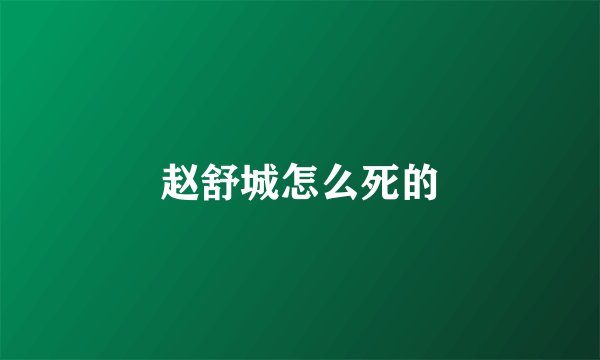 赵舒城怎么死的