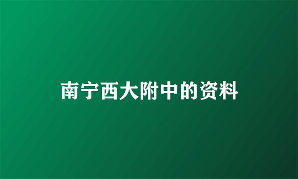 南宁西大附中的资料
