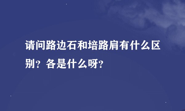 请问路边石和培路肩有什么区别？各是什么呀？