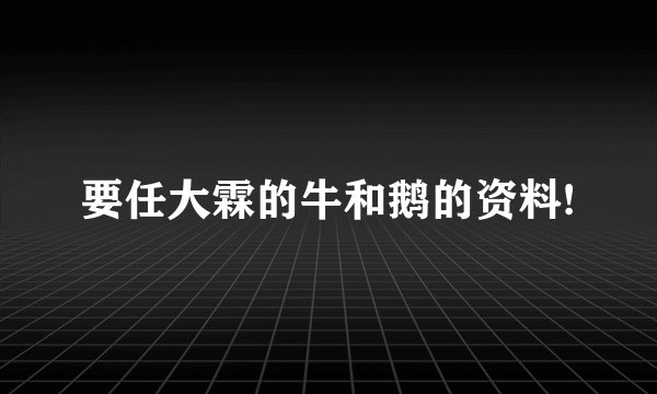 要任大霖的牛和鹅的资料!