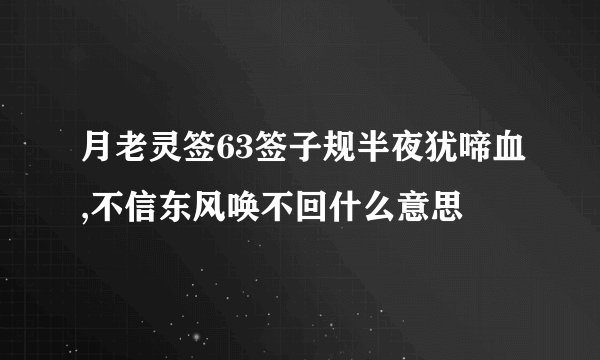 月老灵签63签子规半夜犹啼血,不信东风唤不回什么意思