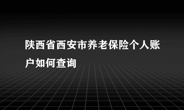 陕西省西安市养老保险个人账户如何查询