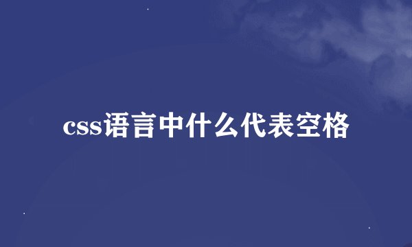 css语言中什么代表空格