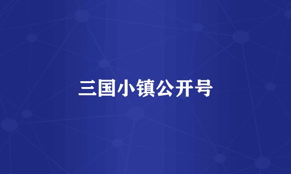 三国小镇公开号