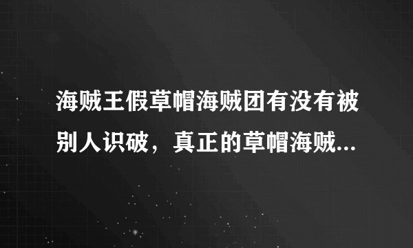 海贼王假草帽海贼团有没有被别人识破，真正的草帽海贼团现身全世界都会知道吗