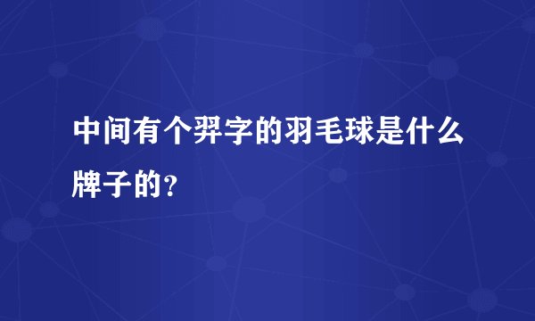 中间有个羿字的羽毛球是什么牌子的？