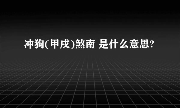 冲狗(甲戌)煞南 是什么意思?