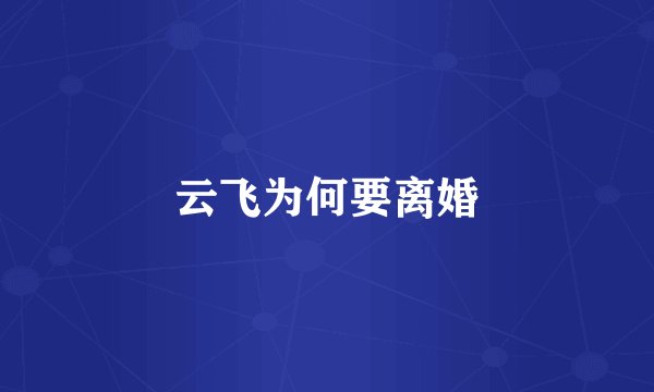 云飞为何要离婚