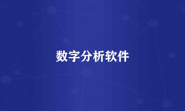 数字分析软件