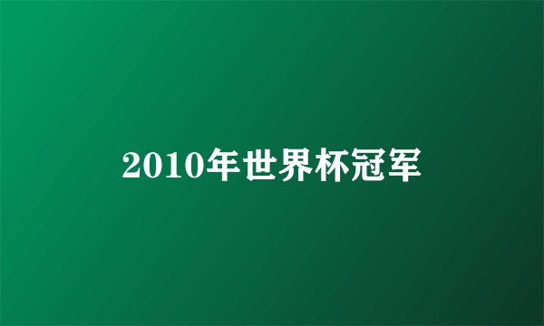 2010年世界杯冠军