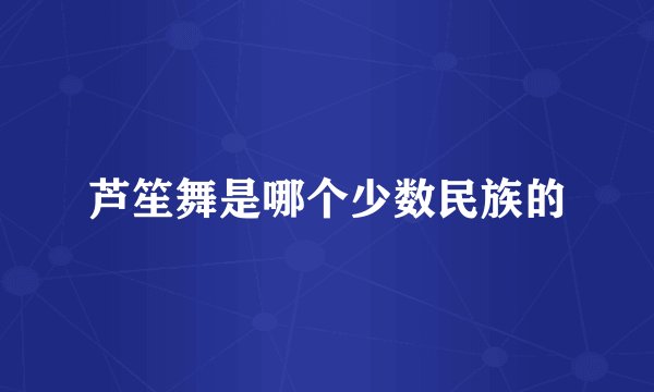芦笙舞是哪个少数民族的