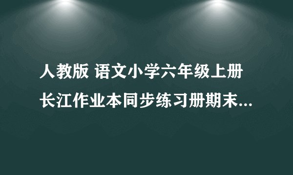 人教版 语文小学六年级上册长江作业本同步练习册期末检测一答案