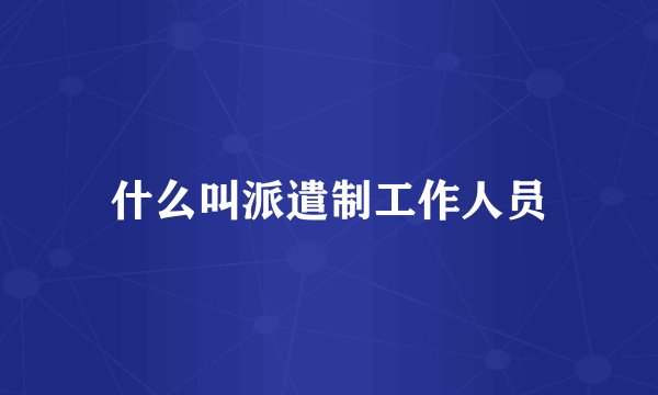 什么叫派遣制工作人员