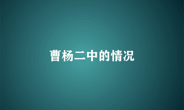 曹杨二中的情况