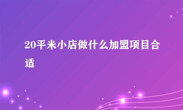 20平米小店做什么加盟项目合适